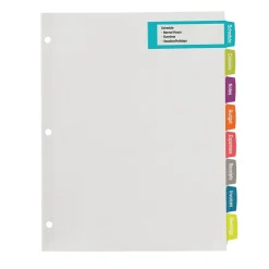 Avery Big Tab Printable Paper Dividers with Large White Labels, 8 Tabs, White, 20 Sets/Pack (14441)
