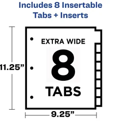 Avery Big Tab Two-Pocket Insertable Plastic Divider, 8 Tabs, Multicolor, 1 Set (11907)