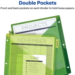 Avery Big Tab Two-Pocket Insertable Plastic Divider, 8 Tabs, Multicolor, 1 Set (11907)