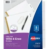 Avery Big Tab Write & Erase Paper Divider, 5 Tabs, White/Gold Reinforced, 1 Set (23075)