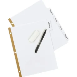 Avery Big Tab Write & Erase Paper Divider, 5 Tabs, White/Gold Reinforced, 1 Set (23075)