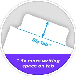 Avery Big Tab Write & Erase Paper Divider, 5 Tabs, White/Gold Reinforced, 1 Set (23075)