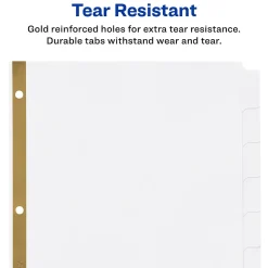 Avery Big Tab Write & Erase Paper Dividers, 8 Tab, White, 48 Sets/Carton (23078CT)