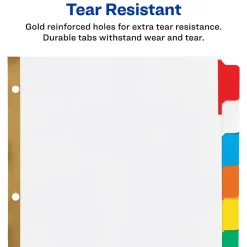 Avery Big Tab Write & Erase Paper Dividers, 5 Tabs, Multicolor, Gold Reinforced (23076)