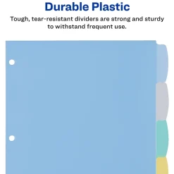 Avery Big Tab Write & Erase Plastic Dividers, 5 Tabs, Multicolor (16170)