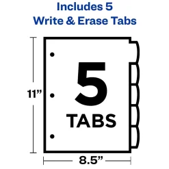 Avery Big Tab Write & Erase Plastic Dividers, 5 Tabs, Multicolor (16170)
