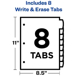 Avery Big Tab Write & Erase Plastic Divider, 8 Tabs, Multicolor, 1 Set (16171)