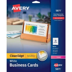 Avery Clean Edge Business Cards, 2" x 3 1/2", Matte White, 200 Per Pack (5871)