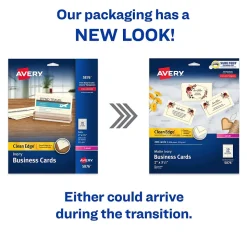 Avery Clean Edge Business Cards, 3.5" x 2", Matte Ivory, 200/Pack (5876)