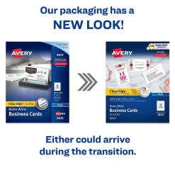 Avery Clean Edge Business Cards, 2" x 3 1/2", Matte White, 1000 Per Pack (8870)