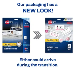 Avery Clean Edge Business Cards, 2" x 3 1/2", Glossy White, 200 Per Pack (8859)