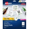 Avery Clean Edge Laser Square Cards with Rounded Corners, 2 1/2" x 2 1/2", White, 20 Sheets/Pack, 180 Cards/Pack (35703)