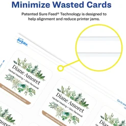 Avery Clean Edge Laser Square Cards with Rounded Corners, 2 1/2