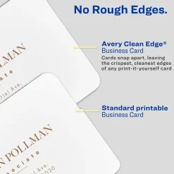 Avery Clean Edge Laser Square Cards with Rounded Corners, 2 1/2