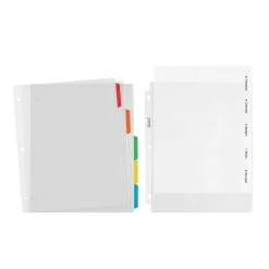 Avery Clear Easy View Plastic Dividers, 5 Tabs, Multicolor (16740)