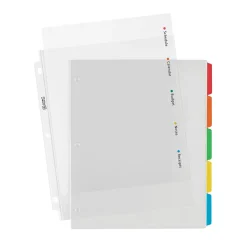 Avery Clear Easy View Plastic Dividers, 5 Tabs, Multicolor (16740)