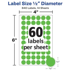 Avery Color-Coding Labels, 1/2 