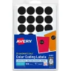 Avery Color-Coding Labels on 4" x 6" Sheets, 3/4" Dia, Black, Non-Printable, 1,008 Labels/Pack (5459)