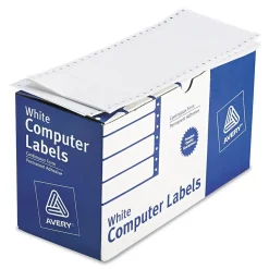 Avery Computer Labels, Dot Matrix Labels and Pin-Feed Labels, 1-15/16" x 4", White, 5,000 Labels/Pack (4022)
