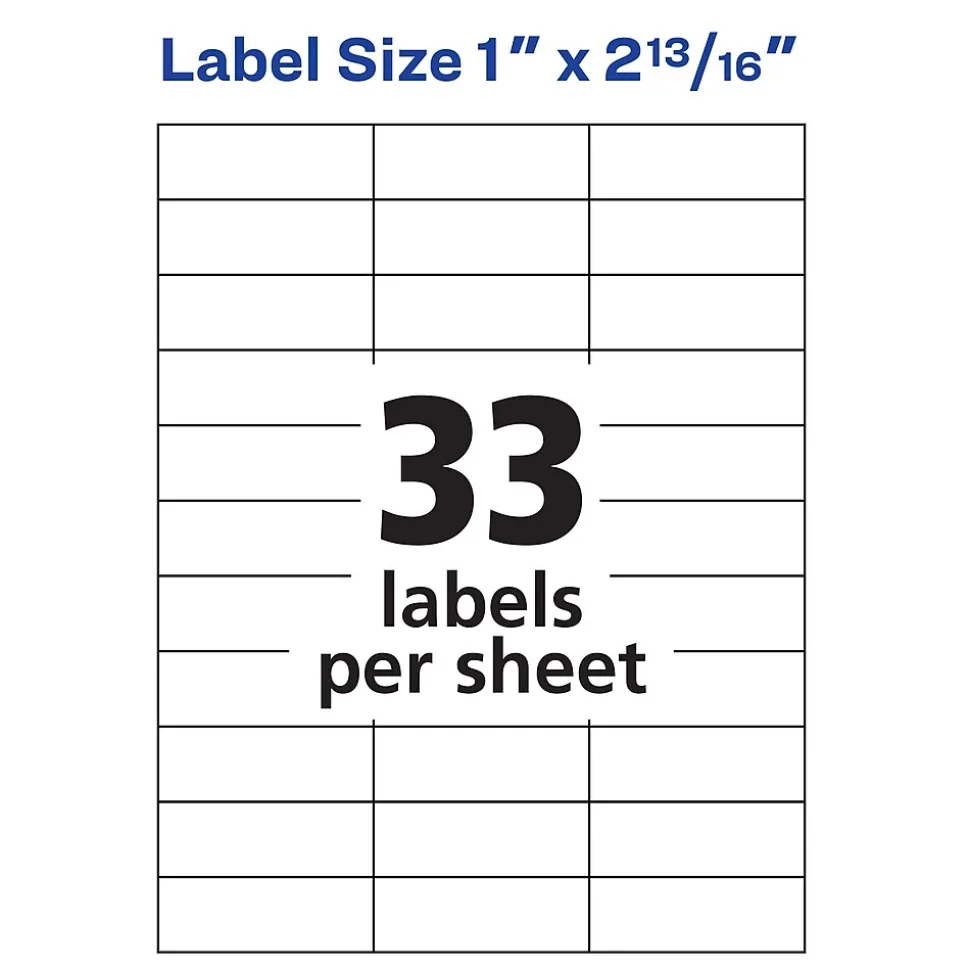 Avery Copier Address Labels, 1" x 2-13/16", White, 16,500 Labels/Box (5334)