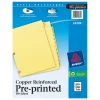Avery Copper Reinforced Preprinted Dividers, 12-Tabs, Buff, Set (24286)