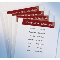 Avery Corner Lock, 3-Hole Punched Plastic Sleeves, Heavyweight, 8-1/2” x 11”, Clear, 4/Pack (72269)