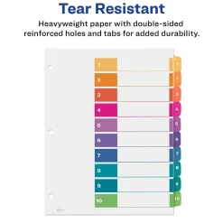 Avery Customizable Table Of Contents Ready Index Pre-Printed Paper Divider, 10-Tab, White, 3/Pack (11072)