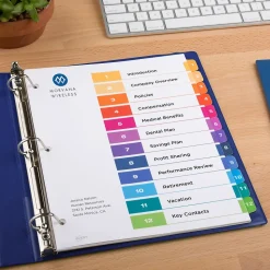 Avery Customizable Table of Contents Dividers, 12-Tab, Multicolor, 3 Sets/Pack (11073)
