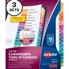 Avery Customizable Table Of Contents Divider, 15-Tab, White, 3 Sets/Pack (11074)