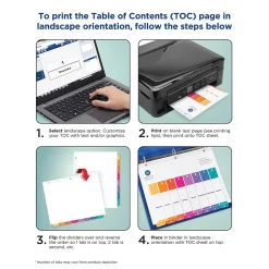 Avery Customizable Table Of Contents Divider, 15-Tab, White, 3 Sets/Pack (11074)