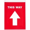 Avery Directional "This Way" Preprinted Floor Decals, 8" x 10.5", Red/White, 5/Pack (83091)