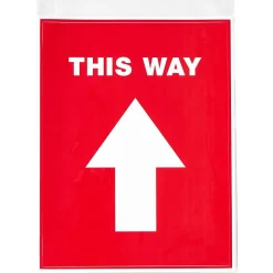 Avery Directional "This Way" Preprinted Floor Decals, 8" x 10.5", Red/White, 5/Pack (83091)