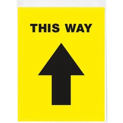 Avery Directional "This Way" Preprinted Floor Decals, 8" x 10.5", Yellow/Black, 5/Pack (83022)