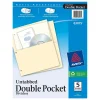 Avery Double Pocket Paper Dividers, Untabbed, Manila, 5 Dividers/Pack (03075)