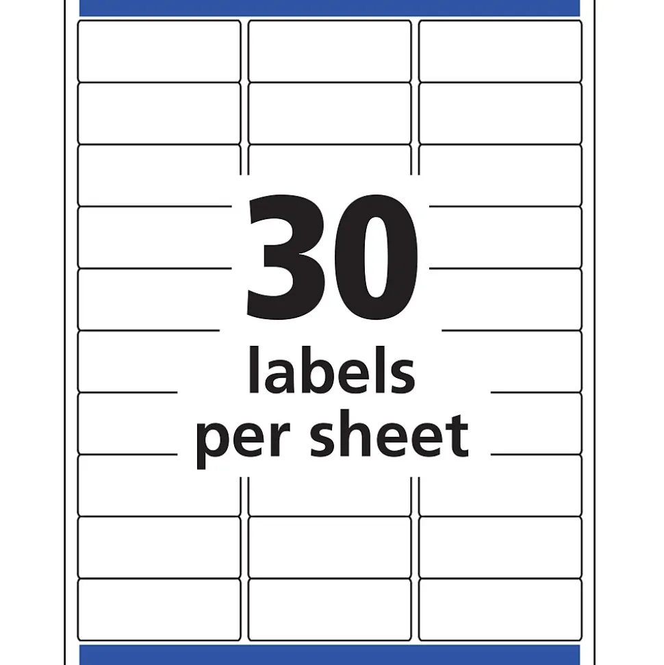 Avery Easy Peel Inkjet Address Labels, 1" x 2-5/8", Clear, 750 Labels/Pack (8660)