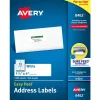 Avery Easy Peel Inkjet Address Labels, 1-1/3" x 4", White, 1,400 Labels/Box (8462)