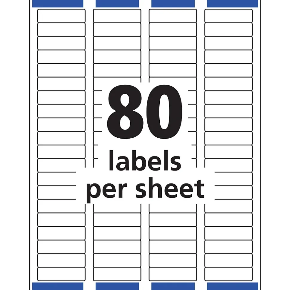 Avery Easy Peel Inkjet Return Address Labels, 1/2" x 1-3/4", White, 2,000 Labels/Pack (8167)