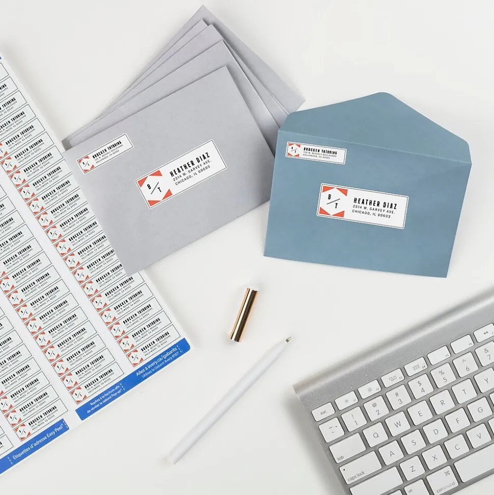 Avery Easy Peel Inkjet Return Address Labels, 1/2" x 1-3/4", White, 2,000 Labels/Pack (8167)