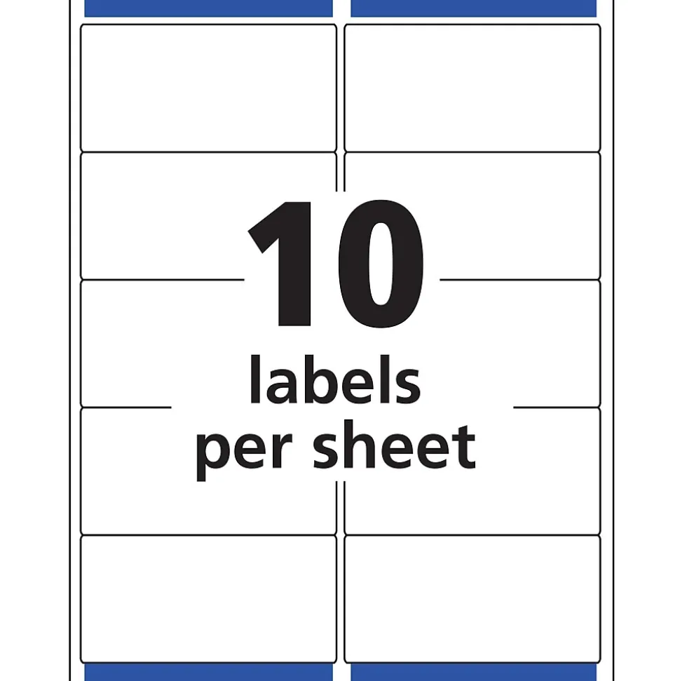 Avery Easy Peel Inkjet Shipping Labels, 2" x 4", Clear, 250 Labels/Pack (8663)
