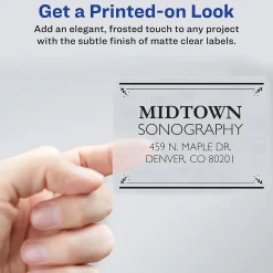 Avery Easy Peel Inkjet Shipping Labels, 3-1/3" x 4", Clear, 60 Labels/Pack (18664)