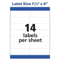 Avery Easy Peel Laser Address Labels, 1-1/3