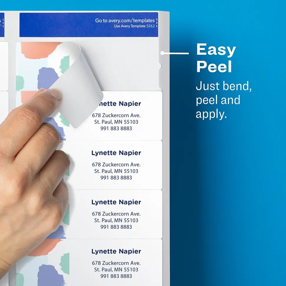 Avery Easy Peel Laser Address Labels, 1-1/3" x 4", Clear, 700 Labels/Box (5662)