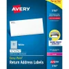 Avery Easy Peel Laser Return Address Labels, 1/2" x 1-3/4", White, 8,000 Labels/Pack (5167)