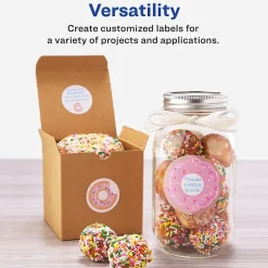 Avery Easy Peel Laser/Inkjet Round Labels, 3/4" Diameter, White, 80 Labels/Sheet, 10 Sheets/Pack, 800 Labels/Pack (4221)