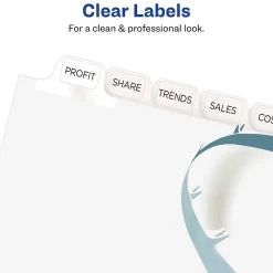 Avery EcoFriendly Index Maker Print & Apply Label Paper Dividers, 12 Tab, White, 5/Pack (11582)
