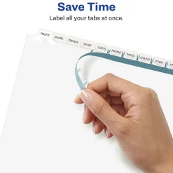 Avery EcoFriendly Index Maker Print & Apply Label Paper Dividers, 12 Tab, White, 5/Pack (11582)
