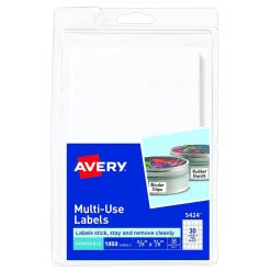 Avery Hand Written Multipurpose Labels, 5/8" x 7/8", White, 30/Sheet, 35 Sheets/Pack (5424)