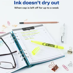 Avery Hi-Liter Pen-Style Stick Highlighters, Chisel Tip, Yellow, Dozen (23591)