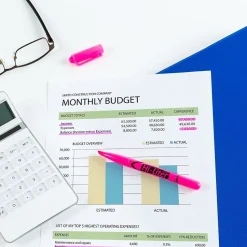 Avery Hi-Liter Stick Highlighters, Chisel, Pink, Dozen (23592)