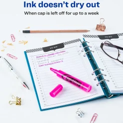 Avery Hi-Liter Tank Highlighters, Chisel, Pink, Dozen (24010)